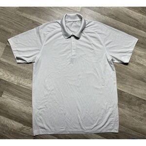 Lululemon Polo Shirt Mens Size Large Golf Stretch‎ Evolution White FLAW